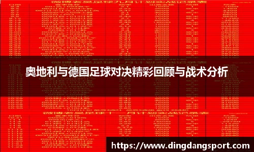 奥地利与德国足球对决精彩回顾与战术分析